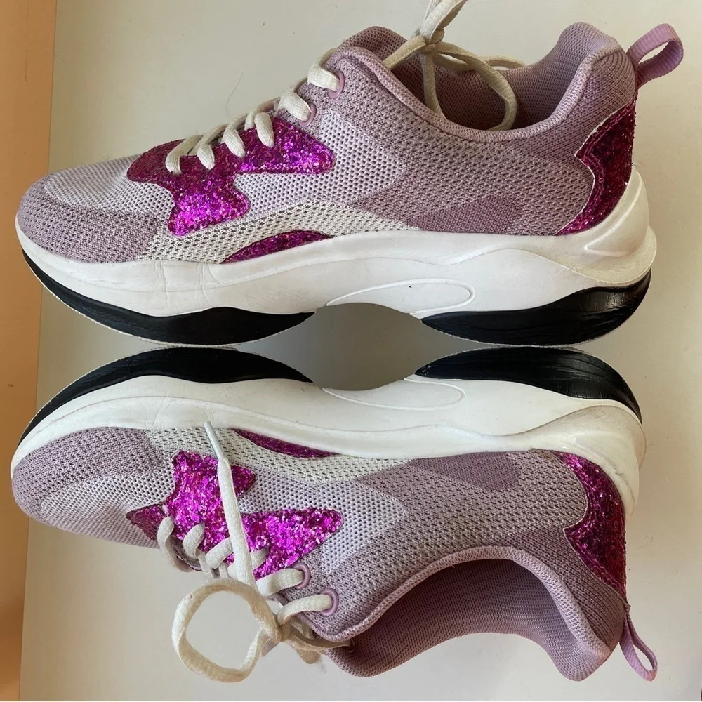 Purple Chunky Platform Sneakers BTS Army Glitter 8